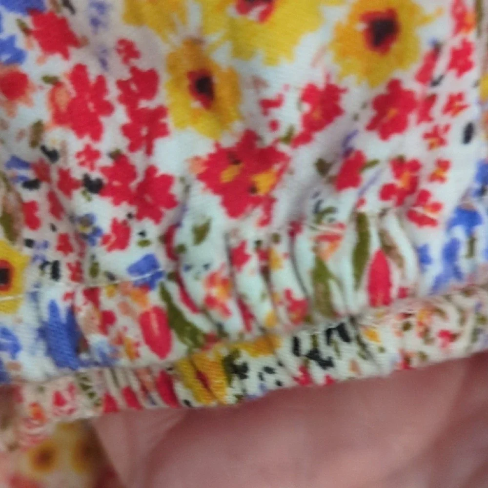 LOFT Multicolor Floral Smocked Peplum Top